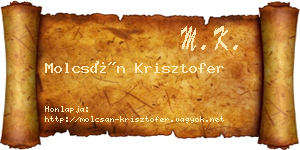 Molcsán Krisztofer névjegykártya