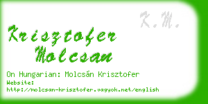 krisztofer molcsan business card