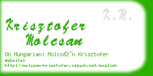 krisztofer molcsan business card